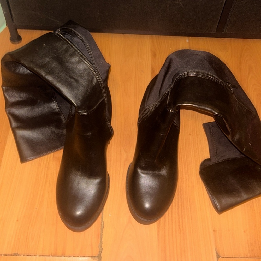 Black high heel boots
